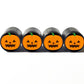 Jack-O-Latern Pumpkin Halloween Emoji Tire Valve Caps - Set of Four