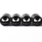 Jack Skellington Face Tire Valve Caps - Black Aluminum - Set of Four