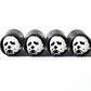 Jason Halloween Mask Tire Valve Caps - Black Aluminum - Set of Four