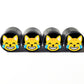 Laughing Cat Face Emoji Tire Valve Stem Caps - Black Aluminum - Set of Four