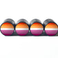 Lesbian Flag (Orange-Pink) Tire Valve Stem Caps - Black Aluminum - Set of Four