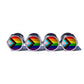 LGBT+ Progress Pride Flag Tire Valve Caps - Chrome Coated - Set of 4