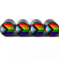 LGBT+ Progress Pride Flag Tire Valve Stem Caps - Aluminum - Set of 4