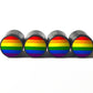 LGBT Rainbow Pride Flag - 6 Color - Tire Valve Caps - Set of Four