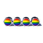 LGBT Rainbow Pride Flag - 6 Color - Tire Valve Caps - Set of Four