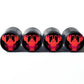 Lobster Emoji Tire Valve Caps - Black Aluminum - Set of Four