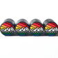 Mountain Range (Style 6) Tire Valve Caps - Black Aluminum - Set of Four