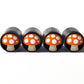 Mushroom Emoji Tire Valve Caps - Black Aluminum - Set of Four