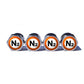 Orange N2 Nitrogen Tire Valve Stem Caps - Chrome Coated - Type 2