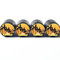 Palm Trees (Style 11) Tire Valve Caps - Black Aluminum - Set of Four