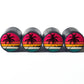 Palm Trees (Style 13) Tire Valve Caps - Black Aluminum - Set of Four