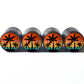 Palm Trees (Style 14) Tire Valve Caps - Black Aluminum - Set of Four