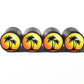 Palm Trees (Style 2) Tire Valve Caps - Black Aluminum - Set of Four