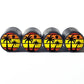 Palm Trees (Style 4) Tire Valve Caps - Black Aluminum - Set of Four