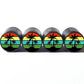 Palm Trees (Style 5) Tire Valve Caps - Black Aluminum - Set of Four