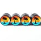 Palm Trees (Style 6) Tire Valve Caps - Black Aluminum - Set of Four