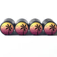 Palm Trees (Style 7) Tire Valve Caps - Black Aluminum - Set of Four