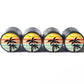 Palm Trees (Style 8) Tire Valve Caps - Black Aluminum - Set of Four