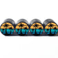 Palm Trees (Style 9) Tire Valve Caps - Black Aluminum - Set of Four