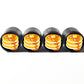 Pancakes Emoji Tire Valve Stem Caps - Black Aluminum - Set of Four