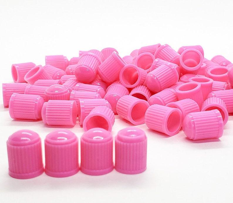 Pink Plastic Valve Stem Caps - Universal, Fits on all Vehicles