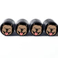 Pittie Pitbull Dog (Style 5) Tire Valve Caps - Black Aluminum - Set of Four