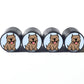 Pittie Pitbull Dog (Style 9) Tire Valve Caps - Black Aluminum - Set of Four
