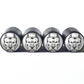 Pittie Pitbull Dog (Style 10) Tire Valve Caps - Black Aluminum - Set of Four