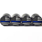 Police Blue Line (American Flag) Tire Valve Caps - Aluminum - Set of 4