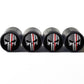 Punisher Firefighter Red Line Tire Valve Caps - Aluminum - Set of Four