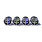 Punisher Police Blue Line Tire Valve Caps - Chrome Coated - Set of 4