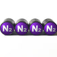 Purple N2 Nitrogen Tire Valve Stem Caps - Black Aluminum - Type 1