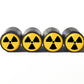 Radiation Emoji Tire Valve Stem Caps - Black Aluminum - Set of Four