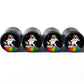 Rainbow Unicorn Surfer Tire Valve Caps - Black Aluminum - Set of Four