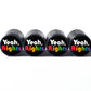 Rainbow "Yeah, Rights" Tire Valve Caps - Black Aluminum - Set of Four