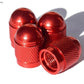 Red Dome Aluminum Tire Valve Stem Caps - Universal