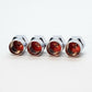 Red N2 Nitrogen Tire Valve Stem Caps - Chrome Coated - Type 1