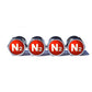 Red N2 Nitrogen Tire Valve Stem Caps - Chrome Coated - Type 1