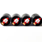 Rocket Emoji Tire Valve Caps - Black Aluminum - Set of Four