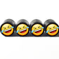 Rolling on the Floor Laughing ROFL Emoji Tire Valve Caps - Set of 4