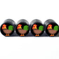 Classic Rooster Emoji Tire Valve Caps - Black Aluminum - Set of Four