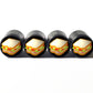 Sandwich Emoji Tire Valve Stem Caps - Black Aluminum - Set of Four