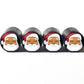 Santa Claus Christmas Emoji Tire Valve Caps - Aluminum - Set of Four