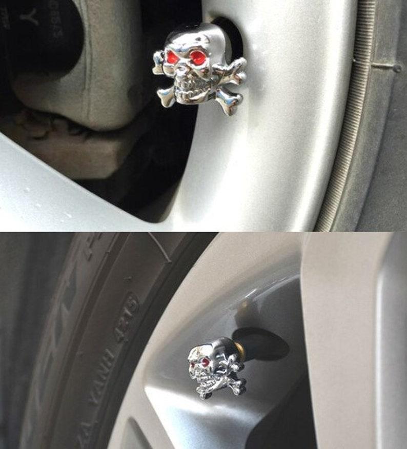 Skull and Cross Bones - Jolly Roger - Tire Valve Caps - Set of Four