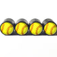 Softball Emoji Tire Valve Stem Caps - Black Aluminum - Set of Four