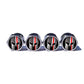 Spartan Fire Fighter Red Line Tire Valve Caps - Chrome - Set of Four