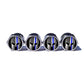 Spartan Police Blue Line Tire Valve Caps - Chrome Coated - Set of Four