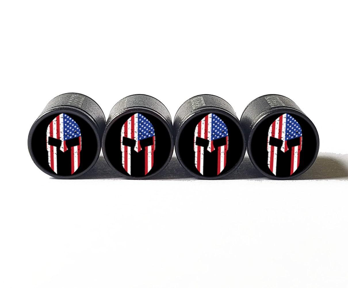 Spartan Warrior Trojan (Style 6) Tire Valve Caps - Aluminum - Set of 4