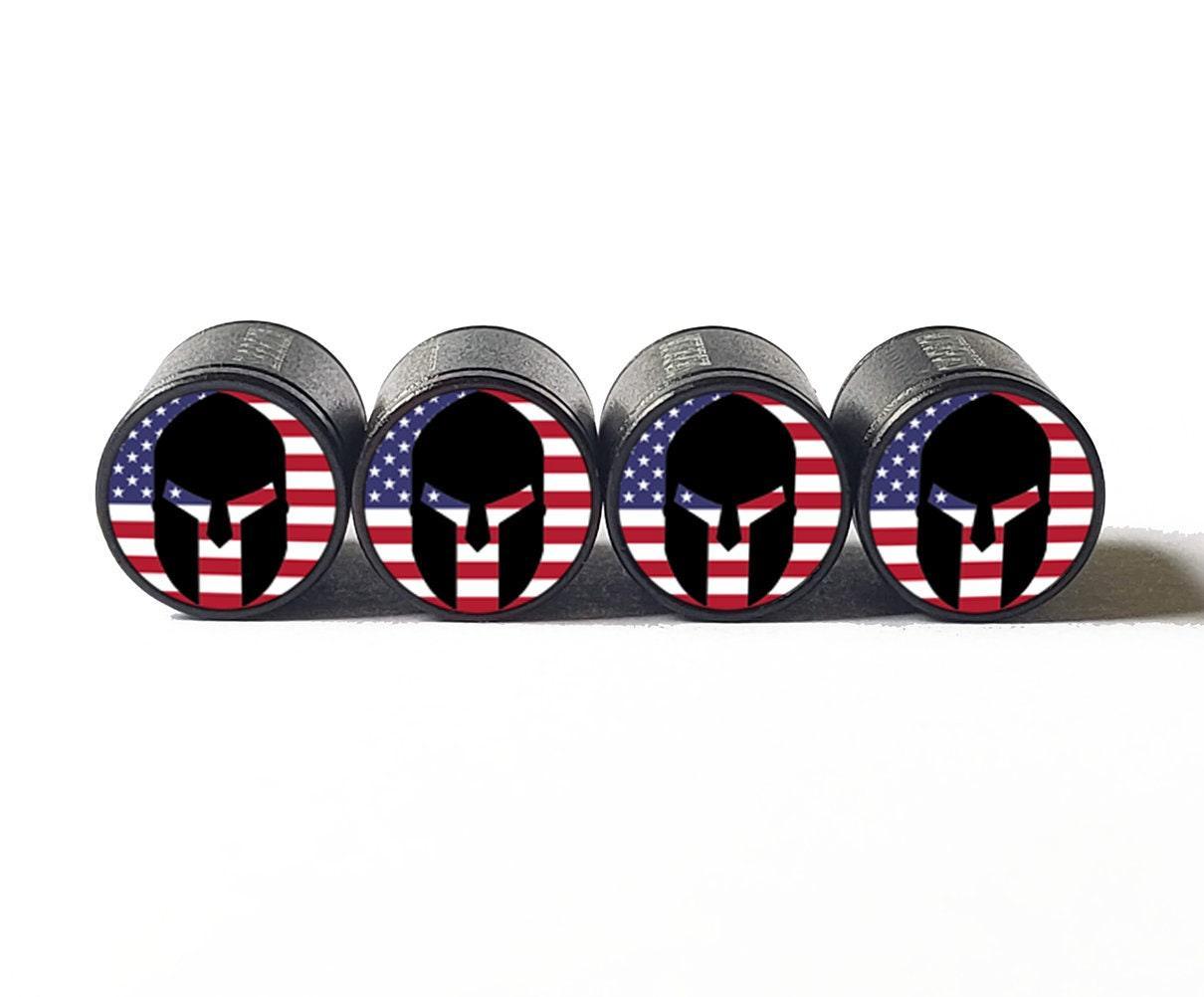 Spartan Warrior Trojan (Style 7) Tire Valve Caps - Aluminum - Set of 4