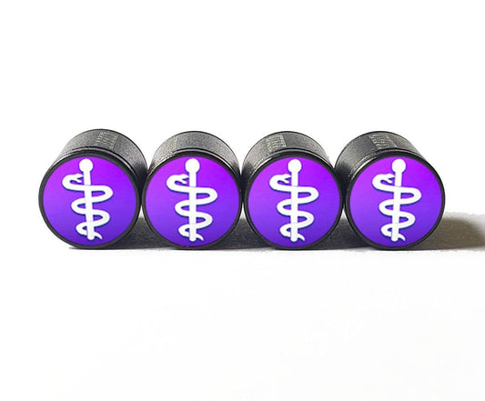 Staff of Aesculapius (Medical) Emoji Tire Valve Caps - Set of Four